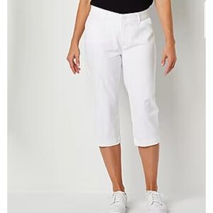 TALBOTS White Chelsea High Waisted Capri Length Pants NW0T